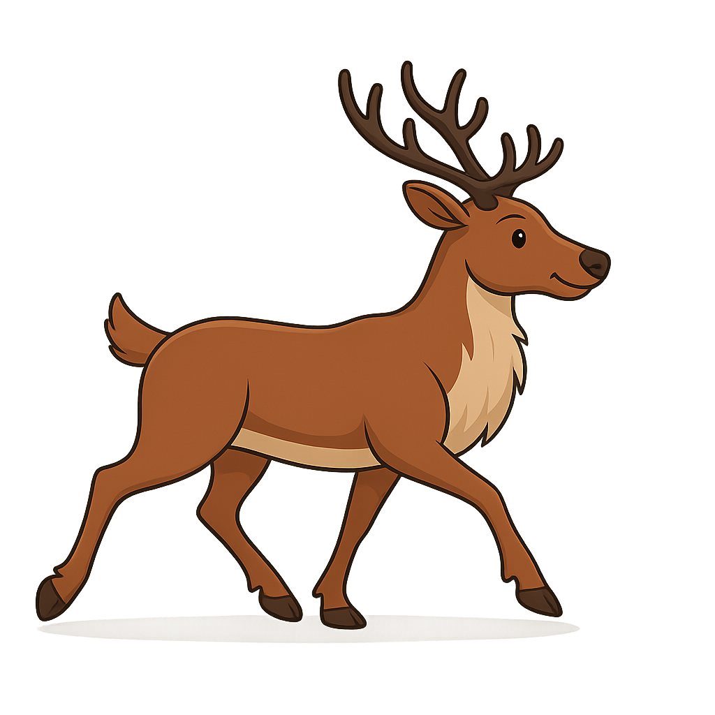 Rentier läuft durch den Schnee